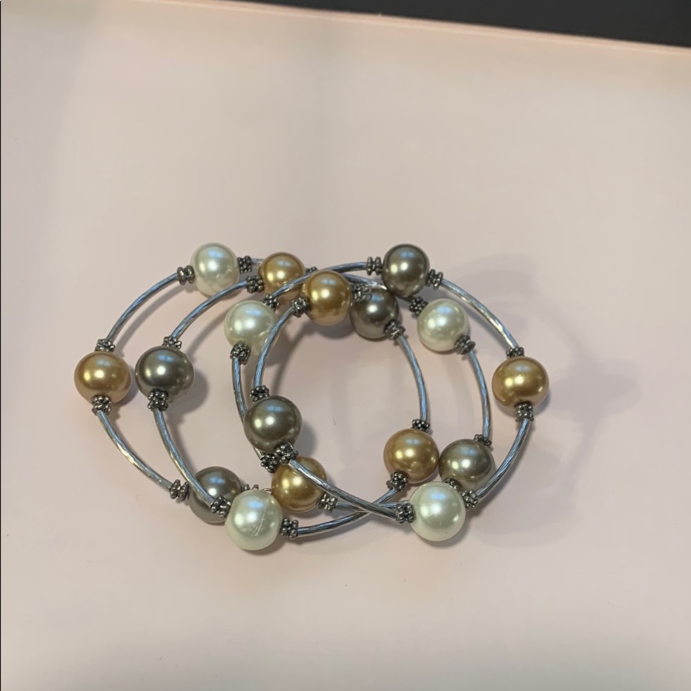 Elegant Multi Color Faux Pearl Wrap Bracelet